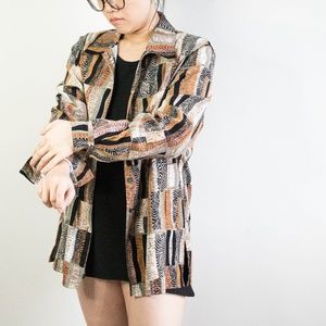 Wild Print Long Sleeve Button Up